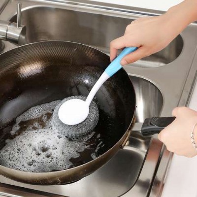 Kitchen creativity Not oily Cleaning ball long handle Plastic Wash pot Dishwashing brush