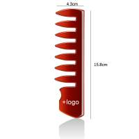 Plastic Wide Tooth Afro Styling Comb With Logo